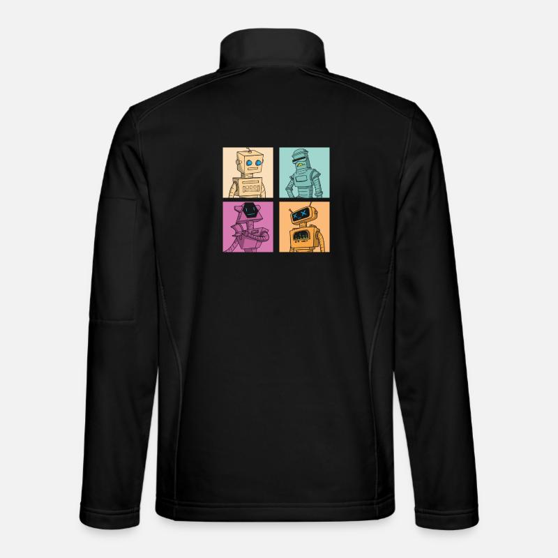 Roboter Robot - Unisex Softshelljacke - Schwarz