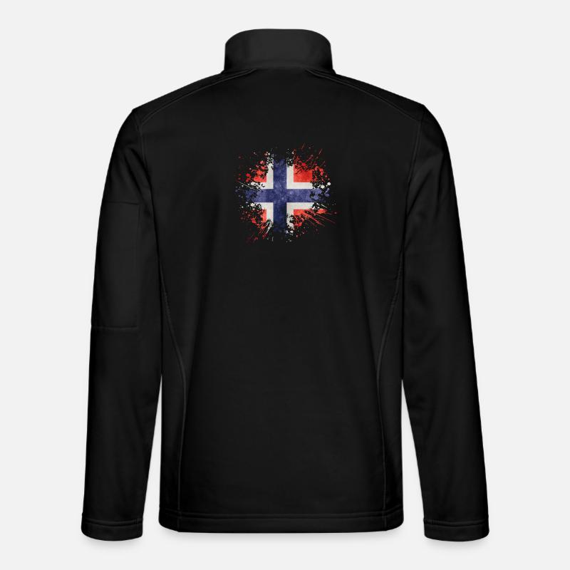 Drapeau de la Norvège Splash Norway Design Veste en tissu softshell Unisexe