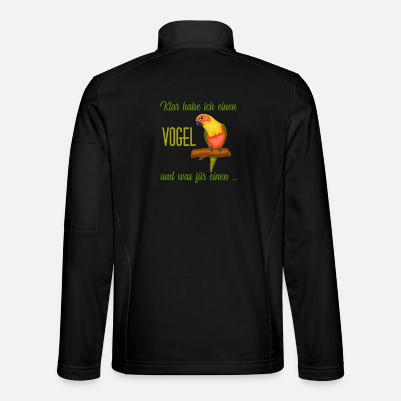 Papagei Motiv mit lustigem Spruch - Unisex Softshelljacke - Schwarz
