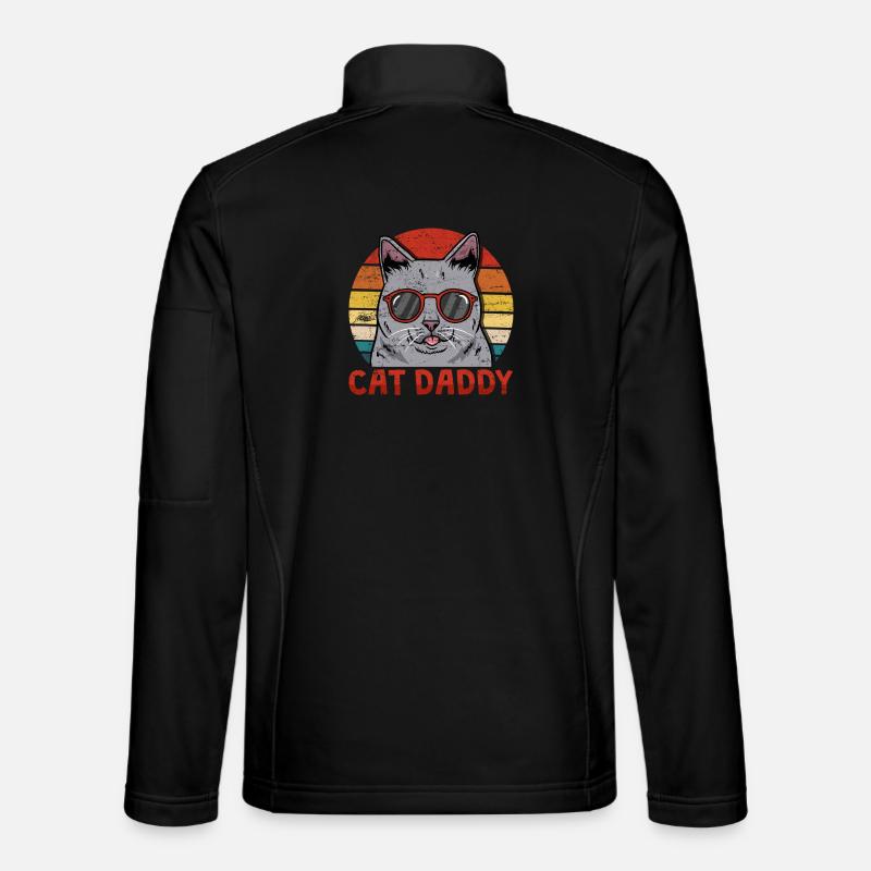 Cat Father Cats - Unisex Softshell Jacket - black