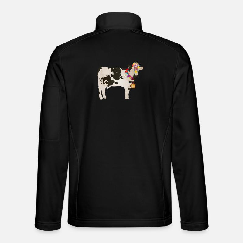 vache décorée avec cloche et décorations florales Veste en tissu softshell Unisexe