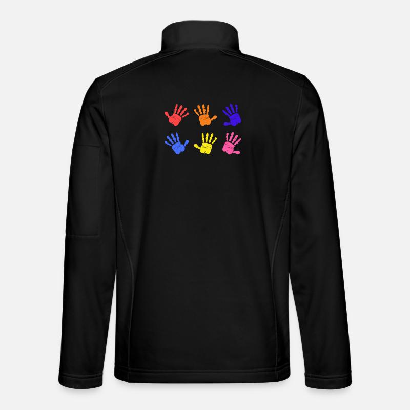 Autism Handprints - Unisex Softshell Jacket - black