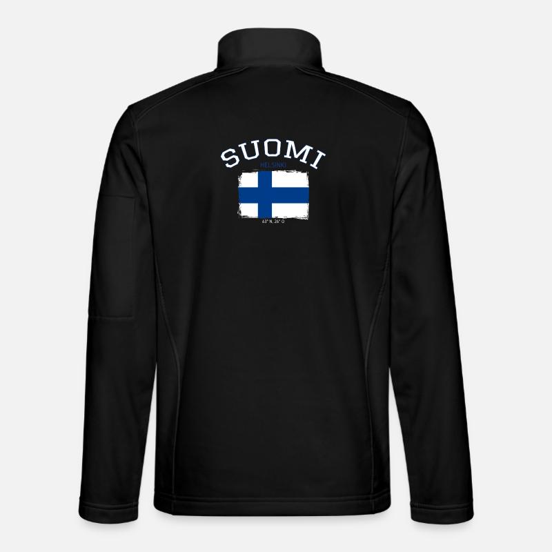 Finland flag with Helsinki reference - Unisex Softshell Jacket - black