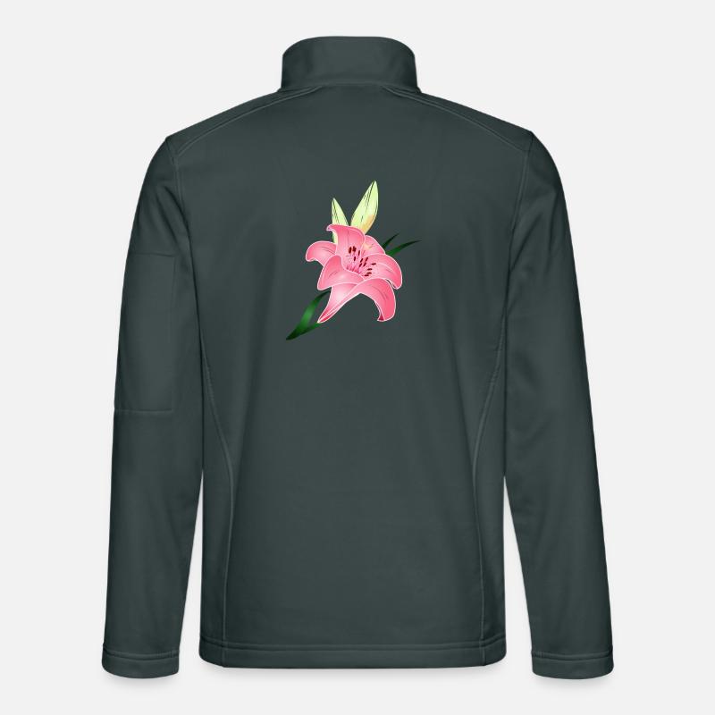 pink lily bloom with two buds Unisex Softshell Jacket