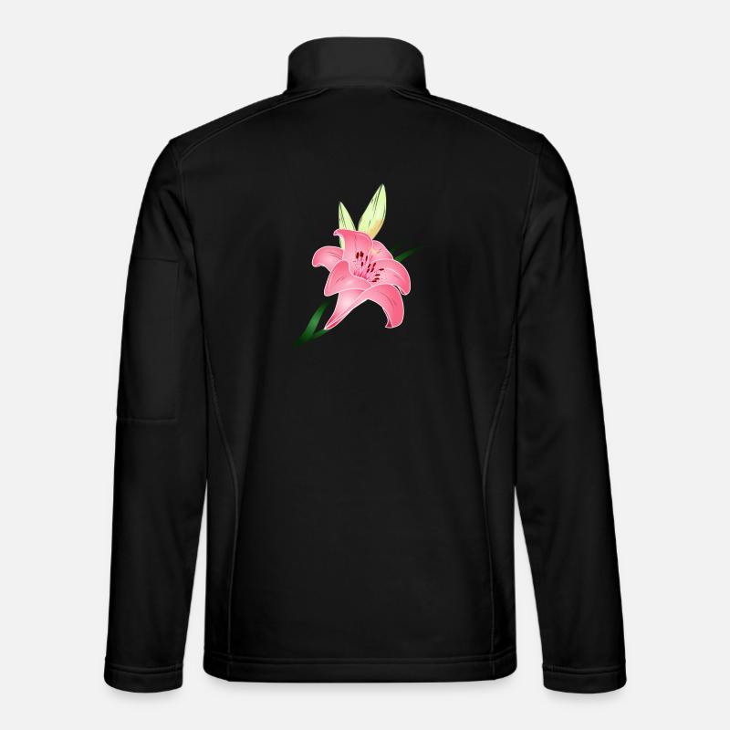 fleur de lys rose avec deux bourgeons Veste en tissu softshell Unisexe