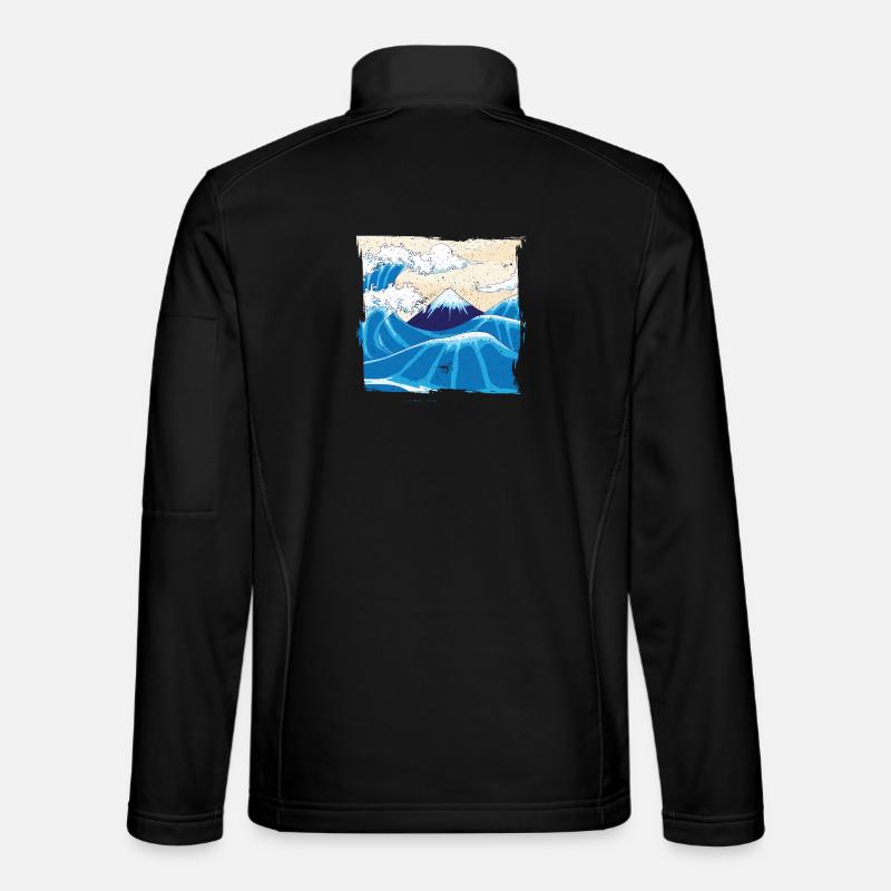 Japanese Big Wave Japan - Unisex Softshell Jacket - black