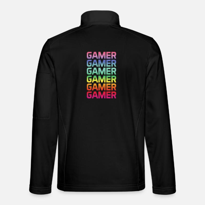 Gamer Rainbow Multiple - Unisex Softshell Jacket - black