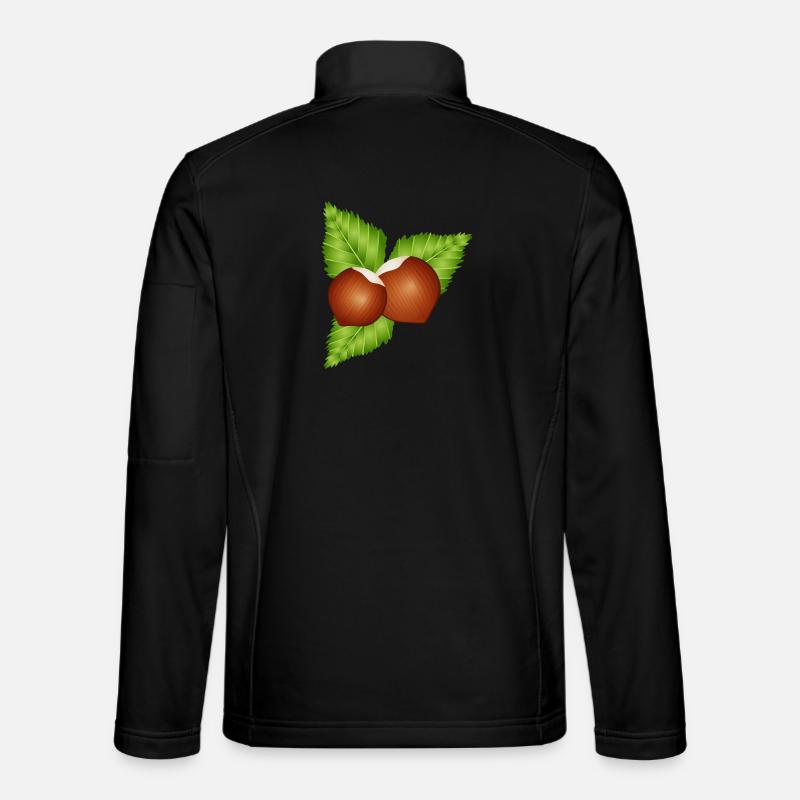 two bright brown hazelnuts with leaves Unisex Softshell Jacket