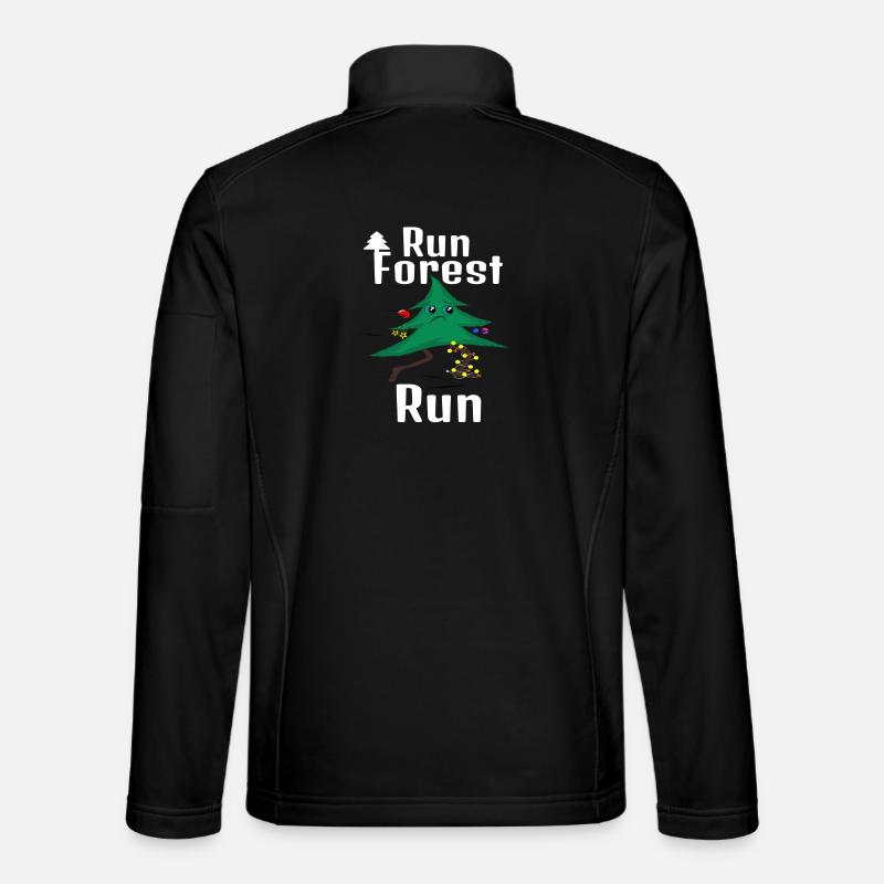 Lauf Forest Lauf! Weihnachtsbaum - Unisex Softshelljacke - Schwarz