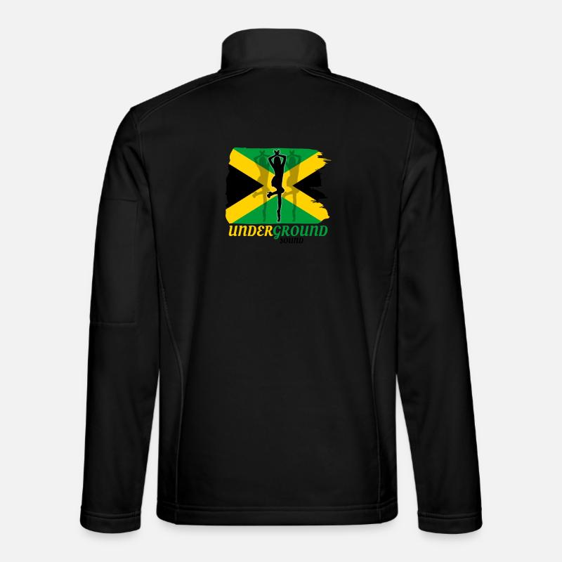 Sprint souterrain du drapeau de la Jamaïque Veste en tissu softshell Unisexe