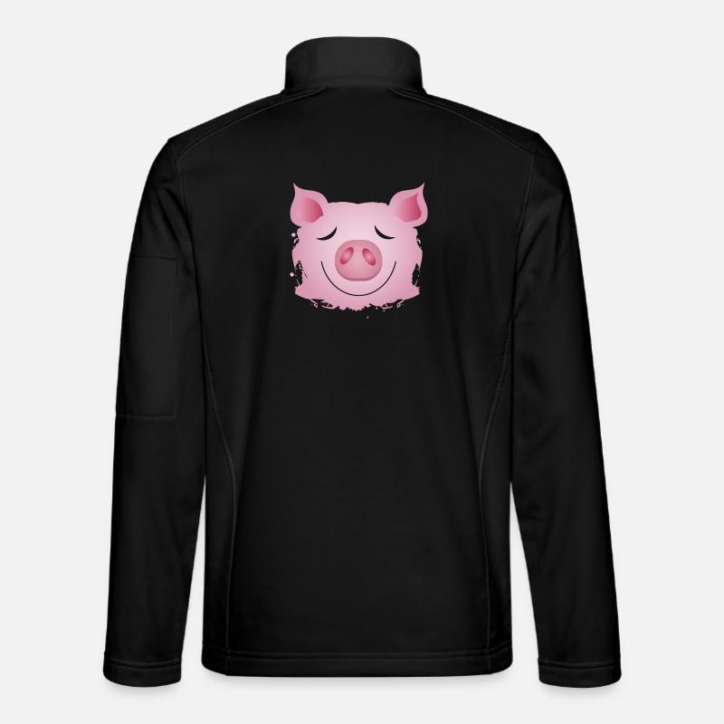 Kopf eines Schweins - Glücksschwein Graffiti - Unisex Softshelljacke - Schwarz