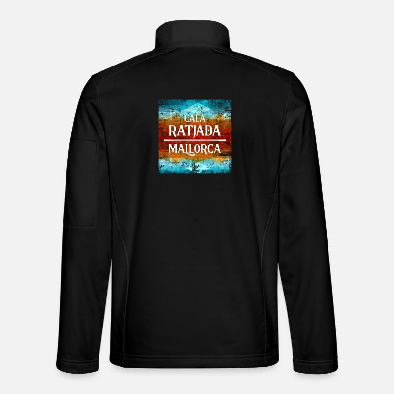 Festive Mallorca fan design - Unisex Softshell Jacket - black