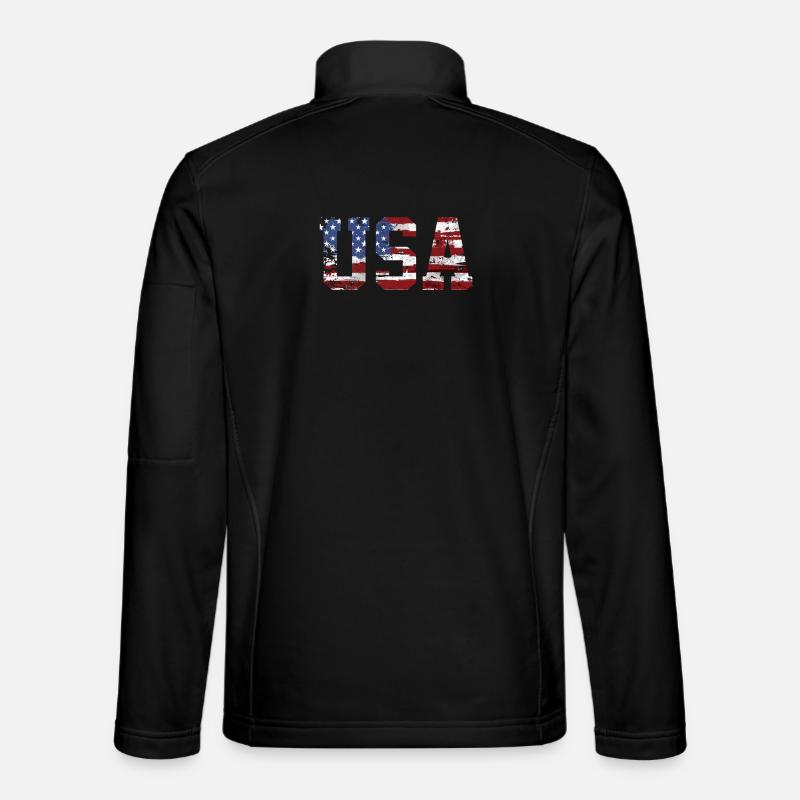 USA Flagge - Unisex Softshelljacke - Schwarz