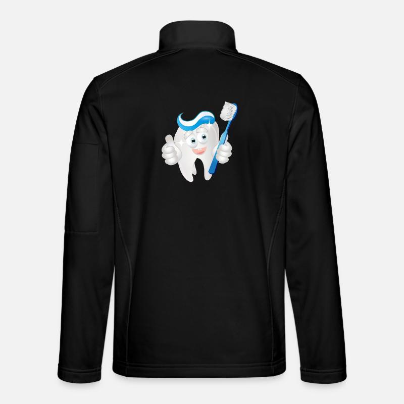 radiant white tooth with toothpaste as a comic Unisex Softshell Jacket