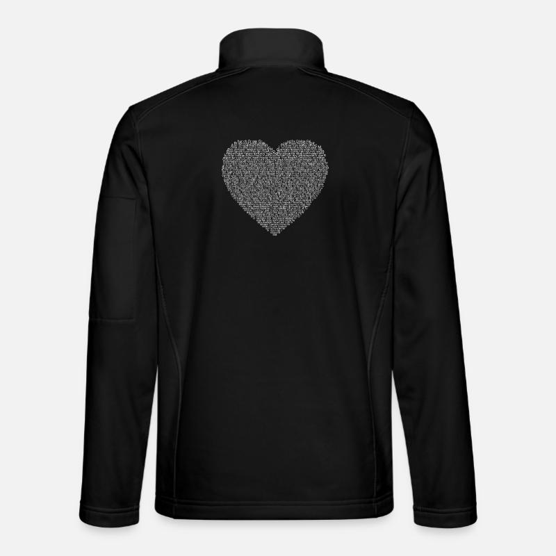 Text Heart Collage Print Unisex Softshell Jacket