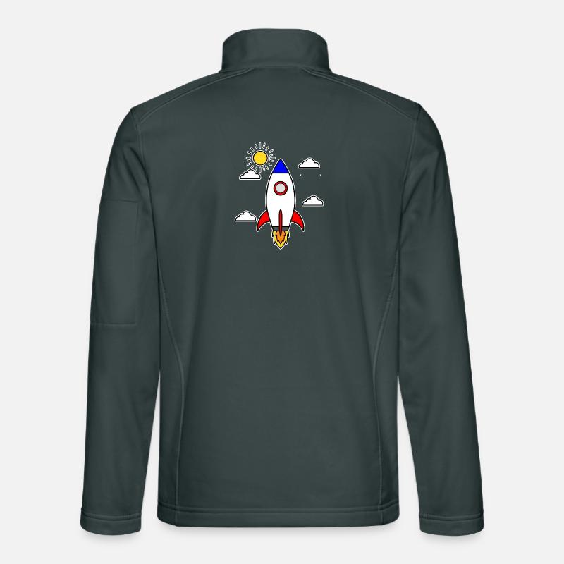 Lancement de l’école fusée vaisseau spatial début scolaire Veste en tissu softshell Unisexe