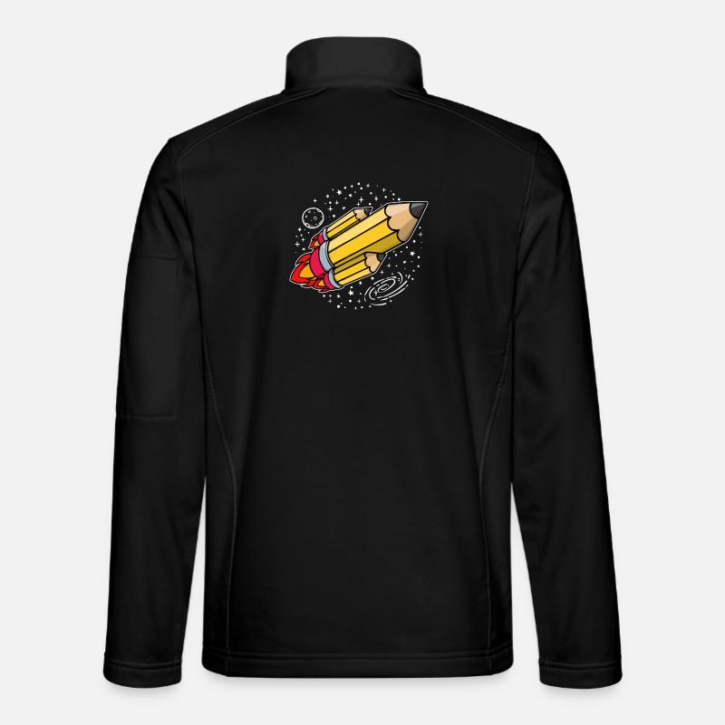School School Start Pencil Rocket School Launch Unisex Softshell Jacket