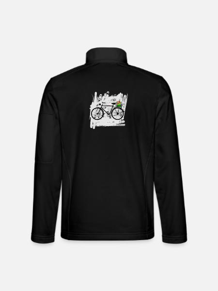 bicycle flowers cyclist - Unisex Softshell Jacket - black
