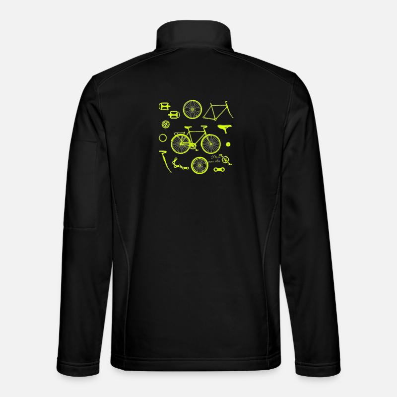 Fahrradteile Illustration - Unisex Softshelljacke - Schwarz