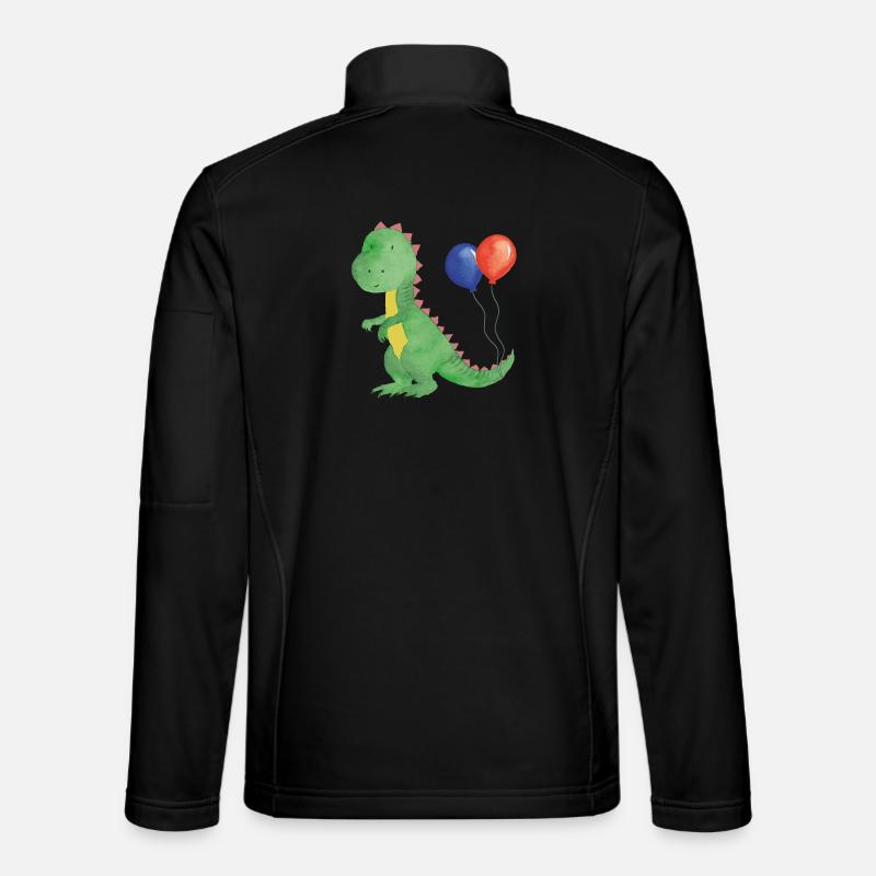 Small dino with balloons - Unisex Softshell Jacket - black