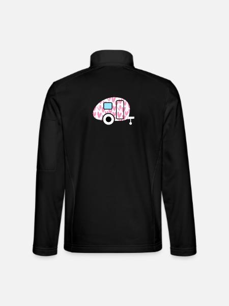 Caravane Caravane Coeurs roses Peint Camping Décoration - Veste en tissu softshell Unisexe - noir - Dos