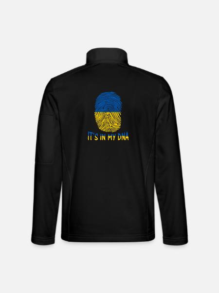 Flagge der Ukraine ist es in meiner DNA-Geschenk-Idee - Unisex Softshelljacke - Schwarz