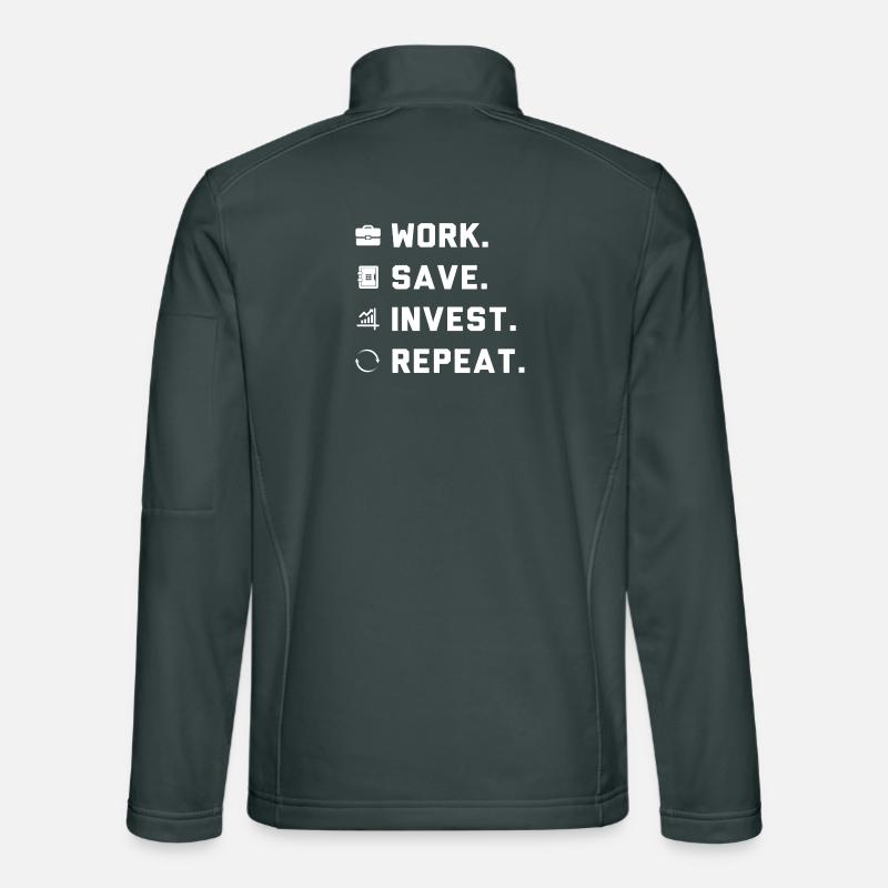 Work. Save. Invest. Repeat. Unisex Softshell Jacket