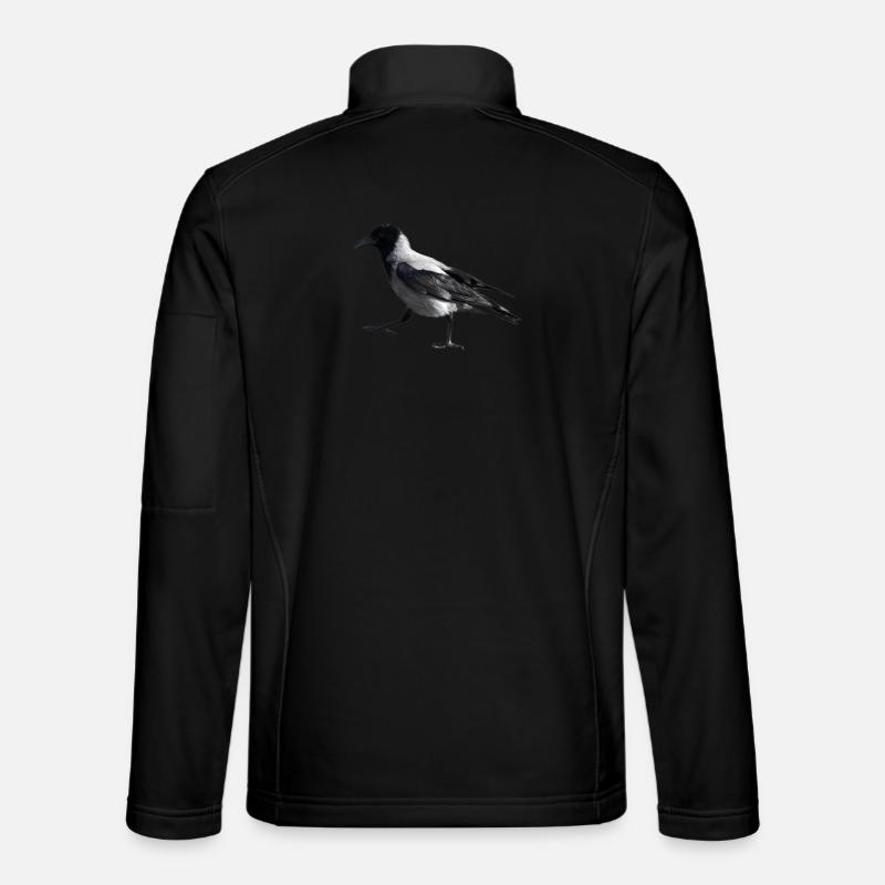Ein kleiner Schritt durch eine Krähe - Unisex Softshelljacke - Schwarz