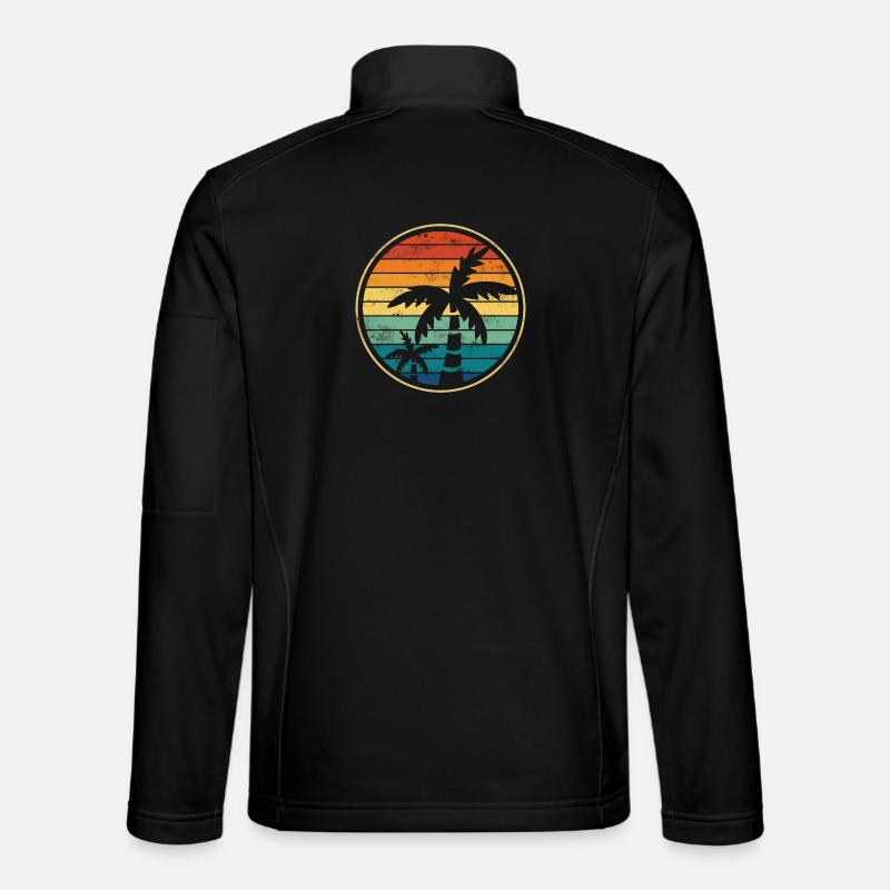 Palm palm trees beach - Unisex Softshell Jacket - black
