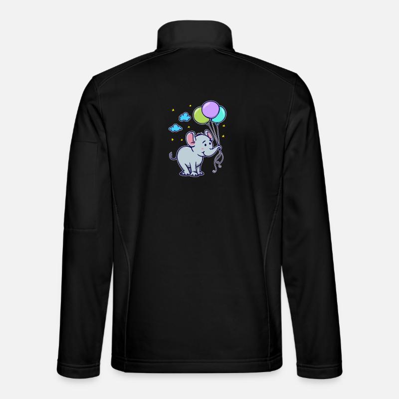 Funny Animal Cool Baby Elephant - Unisex Softshell Jacket - black
