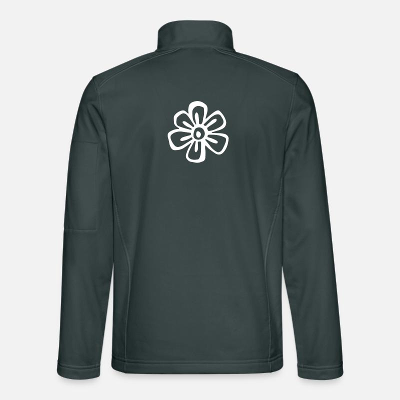 Une fleur blanche avec des traits larges. Veste en tissu softshell Unisexe