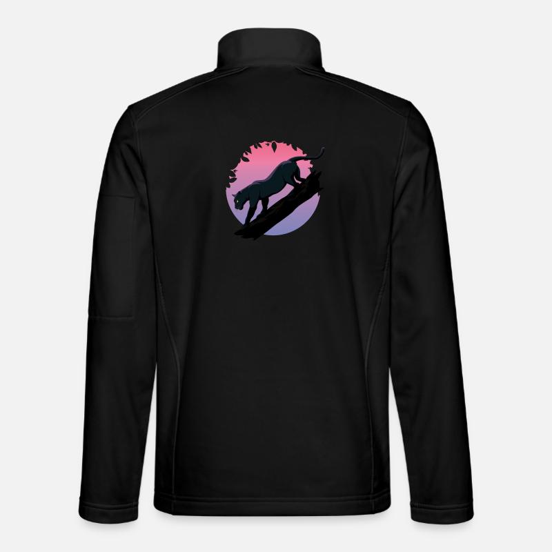 Schwarzer Tier-Panther aus dem Dschungel - Unisex Softshelljacke - Schwarz