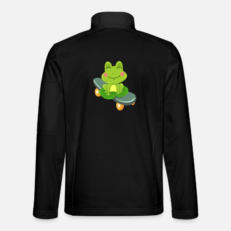 Frosch Skateboard Kawaii - Unisex Softshelljacke - Schwarz