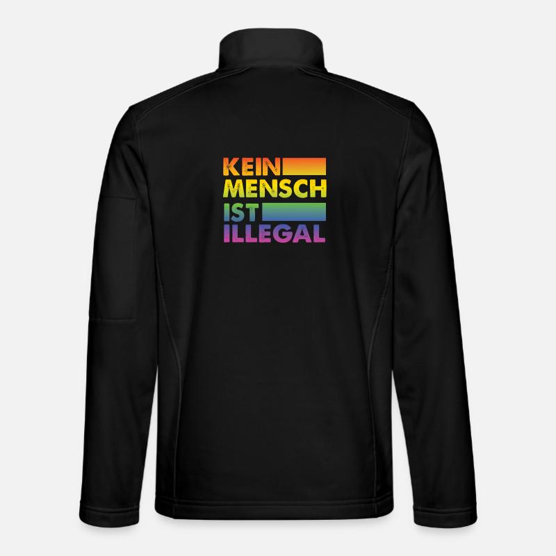 Kein Mensch ist illegal Regenbogen Menschenrechte - Unisex Softshelljacke - Schwarz