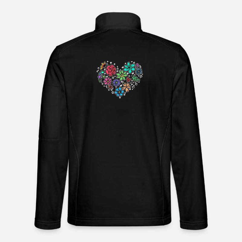 Natur Herz Blühen - Unisex Softshelljacke - Schwarz