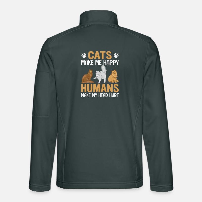 Cats Make Me Happy Humans Make My Head Hurt Unisex Softshell Jacket