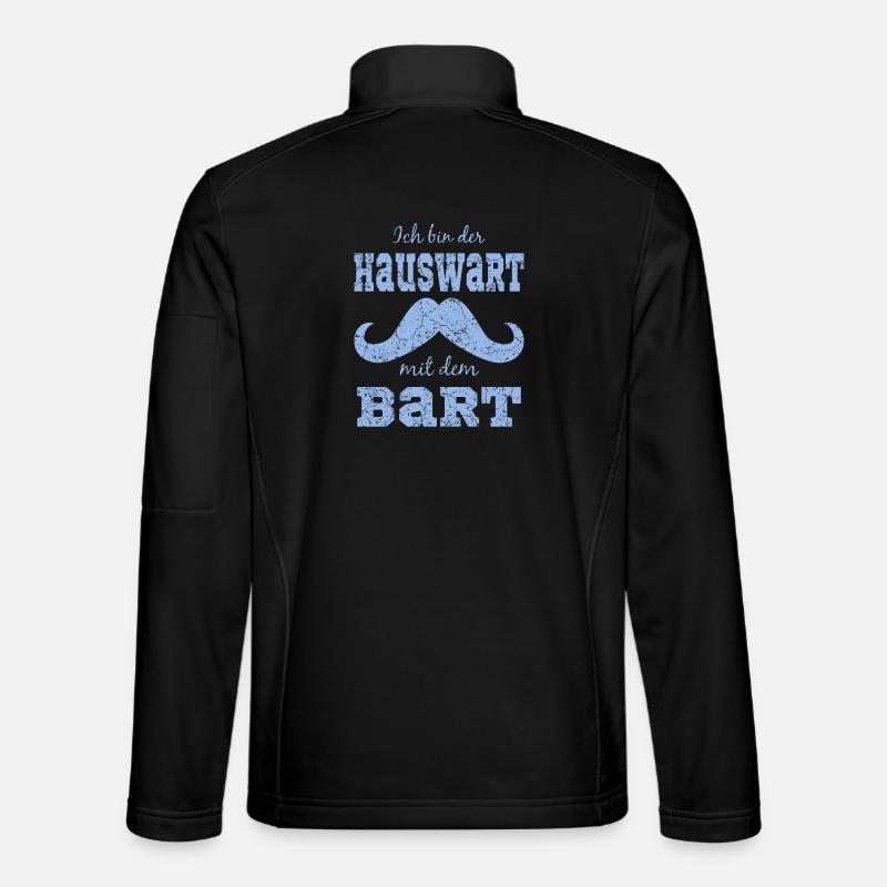 Lustiges Bart Motiv - Unisex Softshelljacke - Schwarz