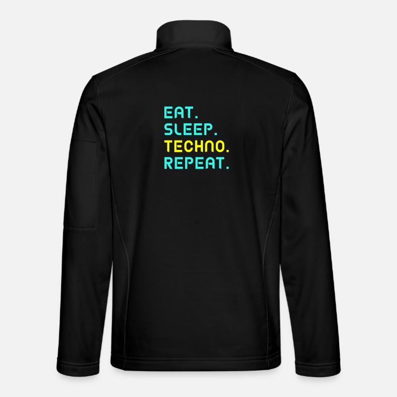 Eat. Sleep. techno. repeat. - Unisex Softshell Jacket - black