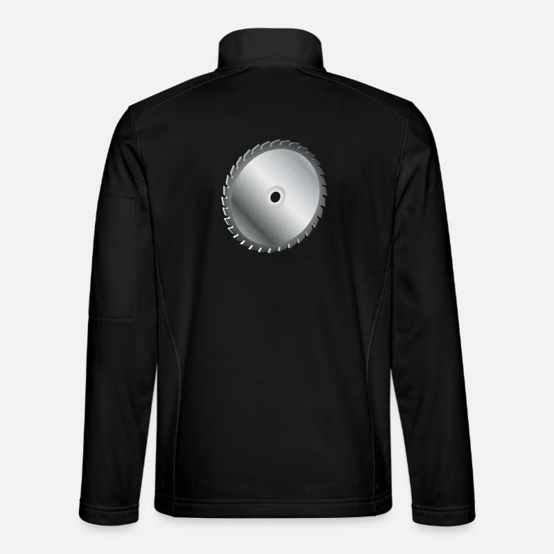 einzelnes Kreissägeblatt Metallfarben - Unisex Softshelljacke - Schwarz