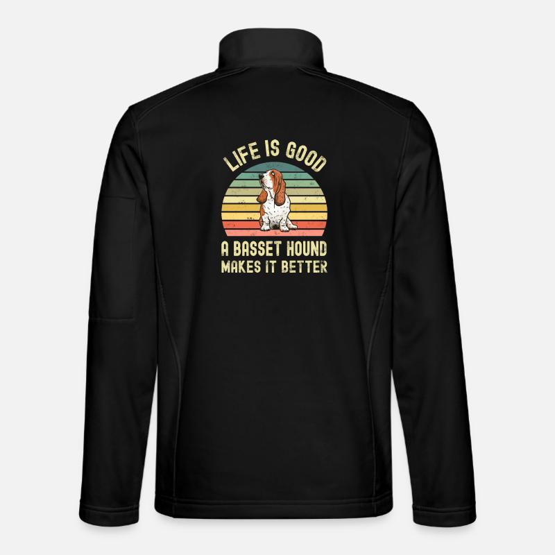 Dog Basset Hound - Unisex Softshell Jacket - black