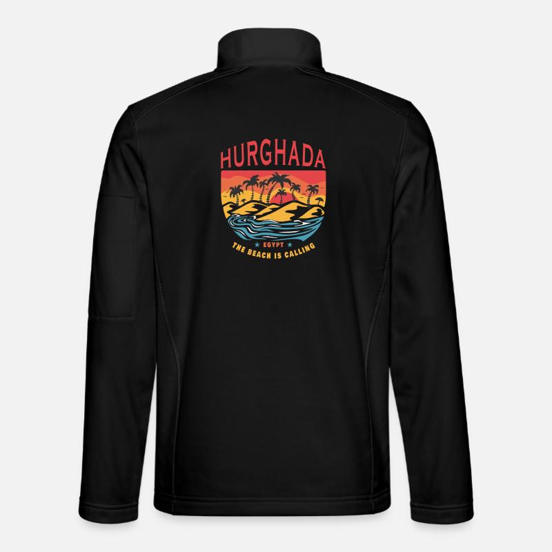 Hurghada Egypt beach design - Unisex Softshell Jacket - black