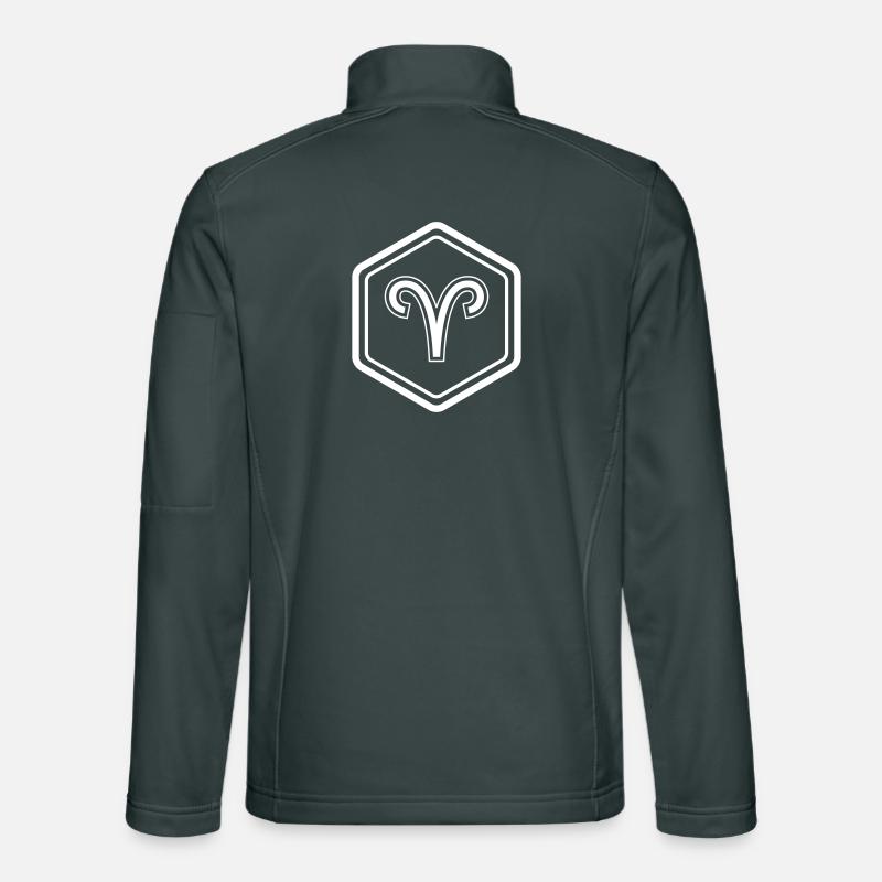 Zodiac Sign Aries Symbol Hexagon Vector Unisex Softshell Jacket