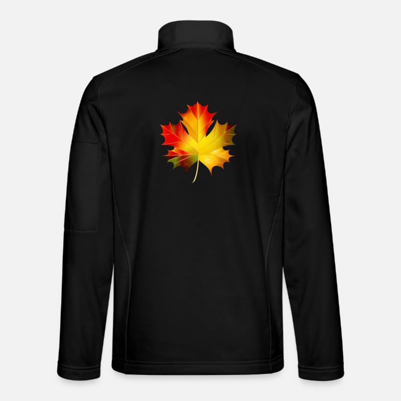 beautifully glowing autumn maple leaf - Unisex Softshell Jacket - black