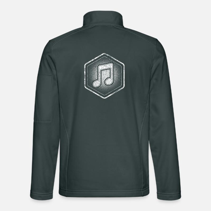 Note de musique Logo Hexagon avec effet cool Veste en tissu softshell Unisexe