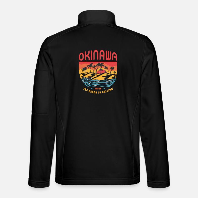 Okinawa japan beach design - Unisex Softshell Jacket - black