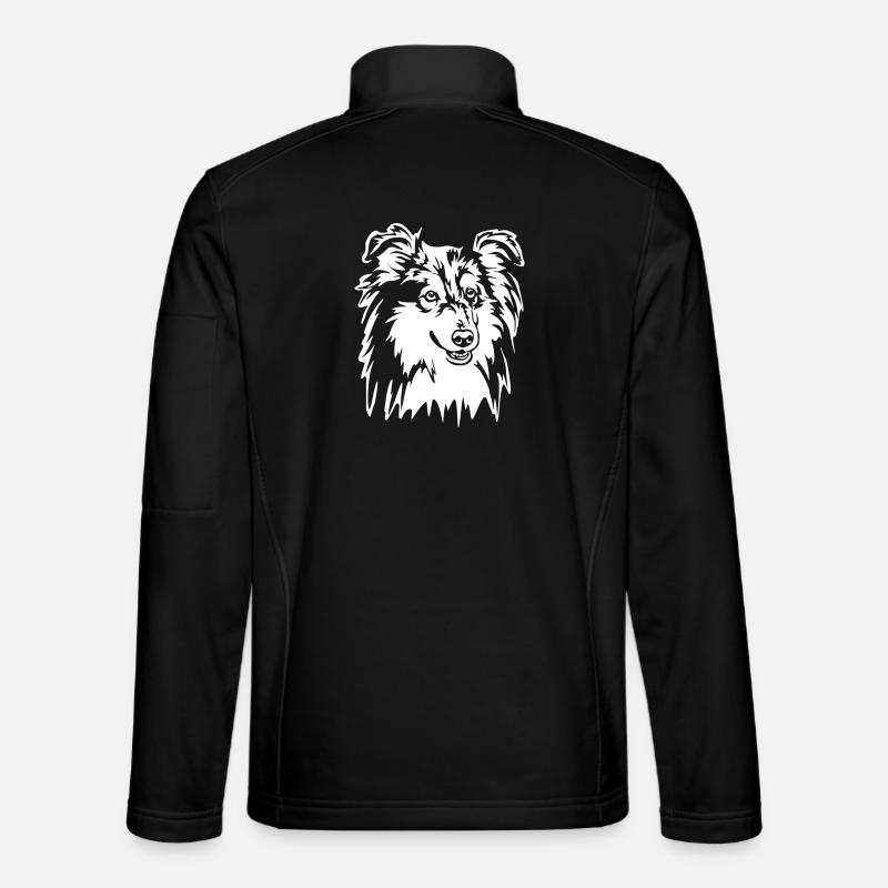 Sheltie Head « Black Edition » - Veste en tissu softshell Unisexe - noir