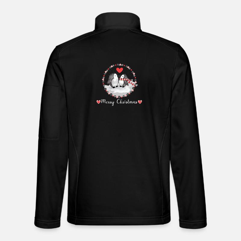Penguins Christmas Merry Christmas - Unisex Softshell Jacket - black
