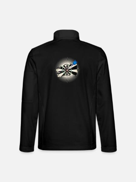 jeu de fléchettes radiant avec flèche de fléchette bleue - Veste en tissu softshell Unisexe - noir - Dos