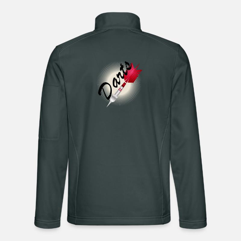 fléchette rouge vif avec typographie de fléchettes Veste en tissu softshell Unisexe