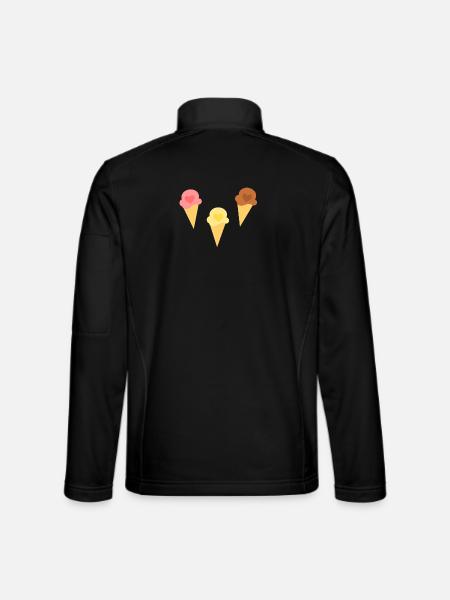 Crème glacée coeur crème glacée fraise crème glacée vanille crème glacée chocolat - Veste en tissu softshell Unisexe - noir - Dos